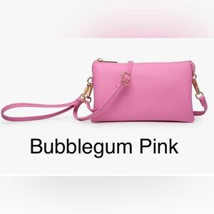 New Bubblegum Pink Wristlet/Crossbody Mini Bag/Wallet